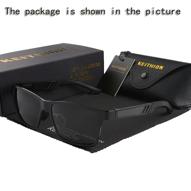 HEITHION Men Polarized Sunglasses Aluminum Magnesium Sun Glasses Driving Glasses Rectangle Shades For Men Oculos masculino Male