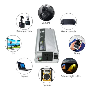 

2000W WATT DC 12V to AC 220V Portable Car Power Inverter Charger Converter