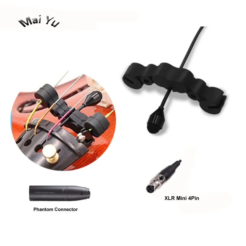 

Profession Violin Music Capacitance Microphone for Shure Wireless Transmitter XLR - Mini Connector Mic System Free Shipping