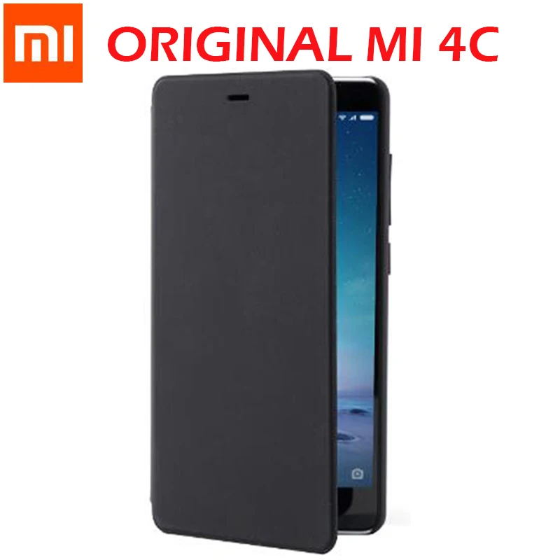 Xiaomi mi 4C чехол mi 4C Smart флип из искусственной кожи чехол с функцией пробуждения для mi 4C черный " Официальный Xiao mi Phone