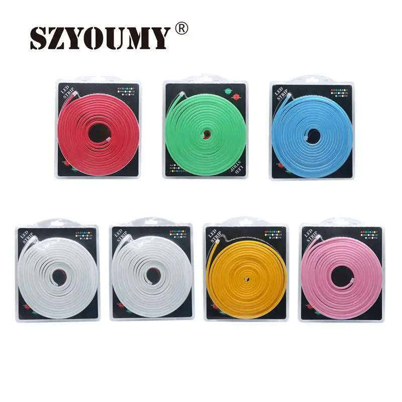 

SZYOUMY 12V LED Flexible Neon Light Mini 6x12mm Waterproof SMD 2835 Party Sign Decoration Neon Rope Lamp With Blister pack