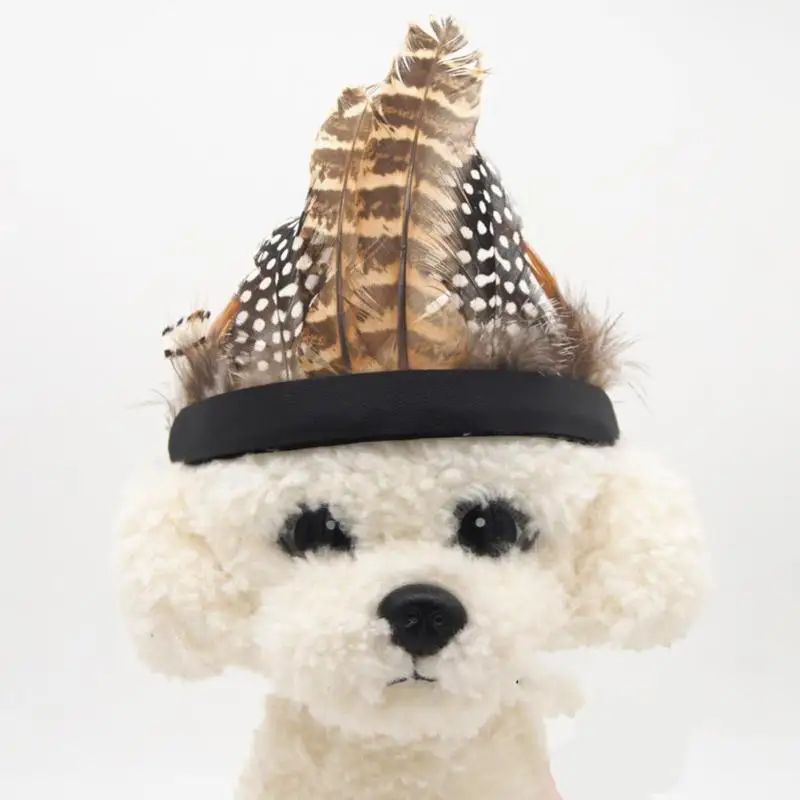 Pet Cap Dog Hat Pet Dog Feathers Hat Cat Dog Hat For Dog Pet Feather