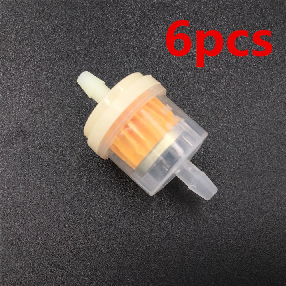 

XYIVYG 6Pcs Motorcycle 6mm Oil Filters Petrol Gas Gasoline Liquid Fuel Filter For Scooter Motorbike Motor Car Dirt Pocket Bike