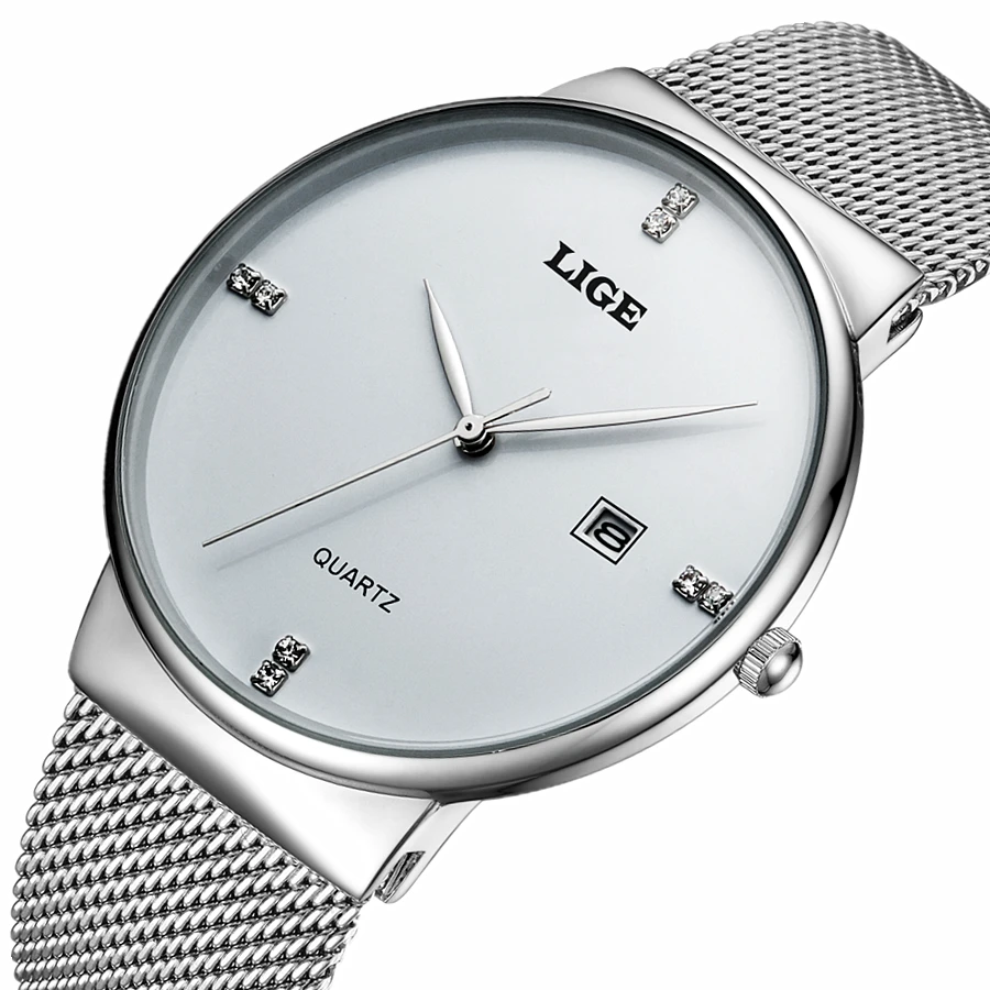 Reloj Hombre LIGE Brand Men's Watches Men Dress Quartz Watch Men Steel Strap watch Male Ultra-thin Ultra Clock Relogio Masculino
