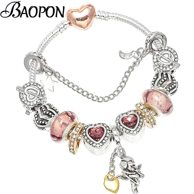 BAOPON новый милый любовный мальчик женский браслет с Луной и змеей цепочка