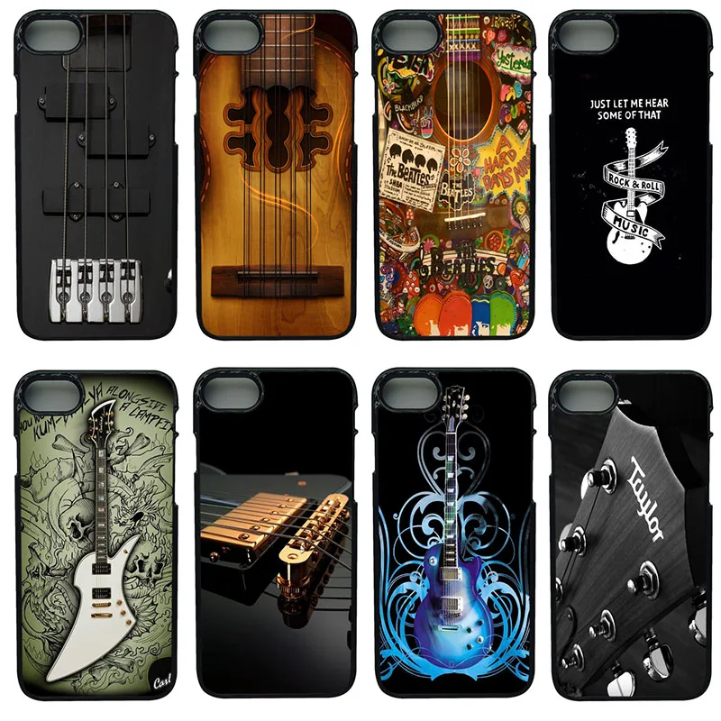 Bass Guitar Strings Cell Phone Cases Hard Plastic Anti knock Black