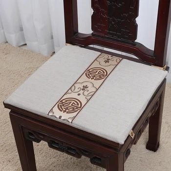 

Chinese Ethnic Dining Chair Cushions Seat Mat Decorative Home Office Chair Seat Cushion Cotton Linen Car Seat Cushion Pad