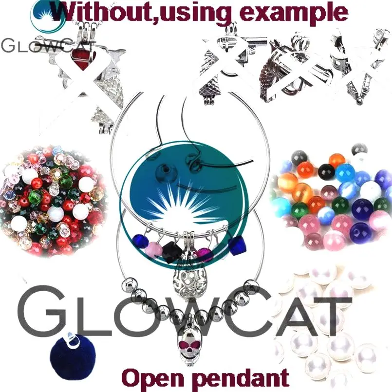 Glowcat часы Oyster жемчужина клетка ювелирных изделий бисер кулон эфирное масло