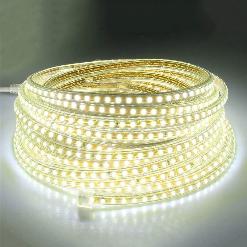 cheap SMD 2835 AC 220V led strip flexible light 8M 9M 10M 15M 20M +Power Plug,120leds m Waterproof led tape