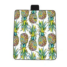 Ананас печати 3D цифровой печати полный полиэстер Оксфорд ткань пикника Сумка для пляжного коврика влага Pad Открытый коврик для кемпинга