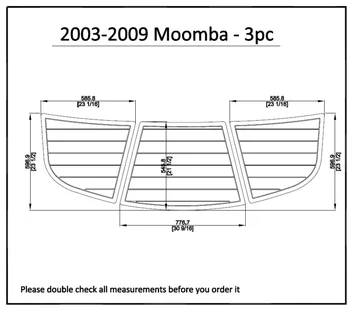 

2003-2009 Moomba - 3pc Swim Platform Pad Boat EVA Teak Decking 1/4" 6mm