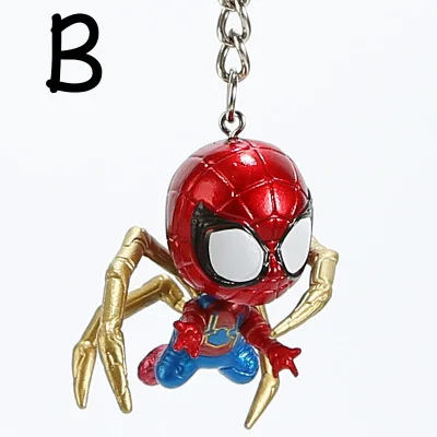 Endgame брелок Железный человек Человек-паук брелок для ключей танос Капитан Америка Antman Тор доктор странное кольцо для ключей - Цвет: B-Spiderman