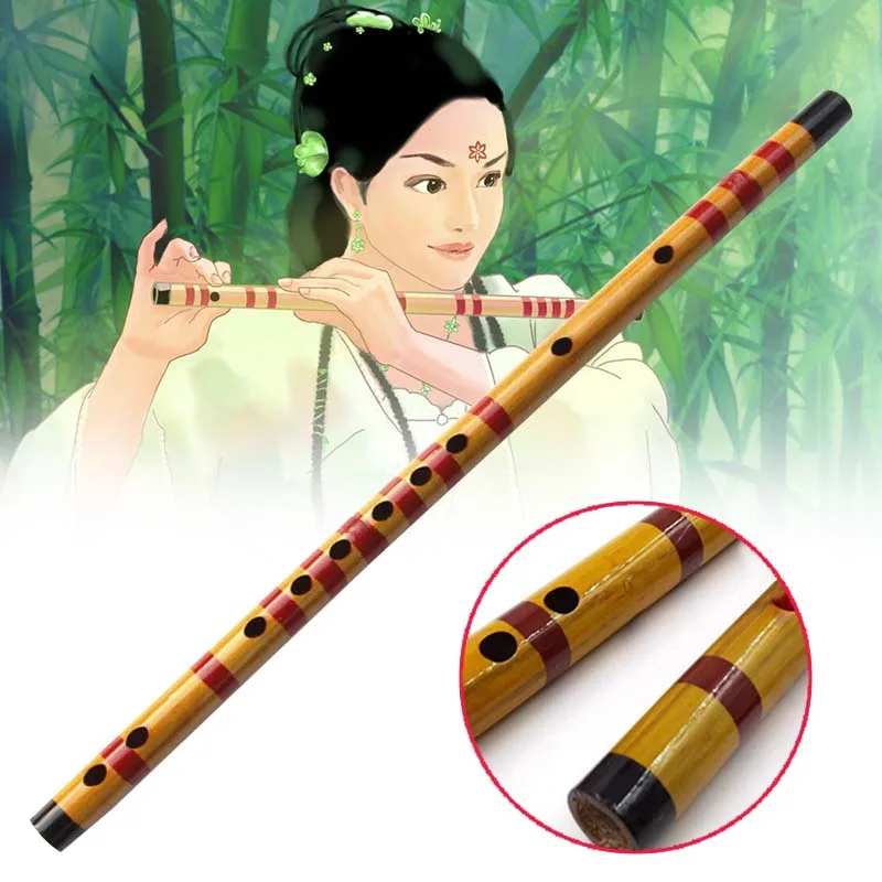 فدية الخيزران الناي الصينية التقليدية Bansuri آلات النفخ آلة موسيقية خشبية اليدوية الناي آلة موسيقية لعبة تعليمية رخيص