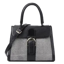 QIWANG New genuine leather women bag fashion lizard grain hit the color leisure cowhide women handbags shoulder messenger bag