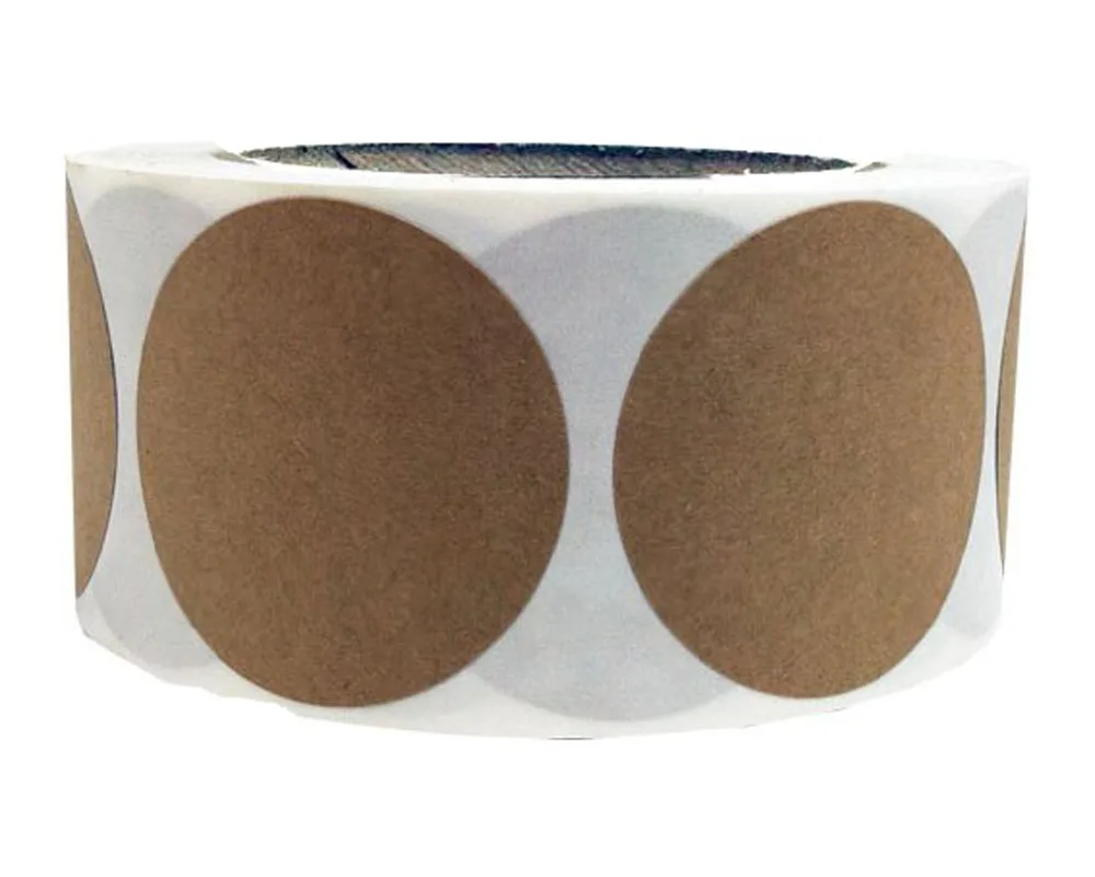 

500 Brown Natural Kraft Paper Dot Stickers 2 Inch Round Circle Color Coding Seal Labels