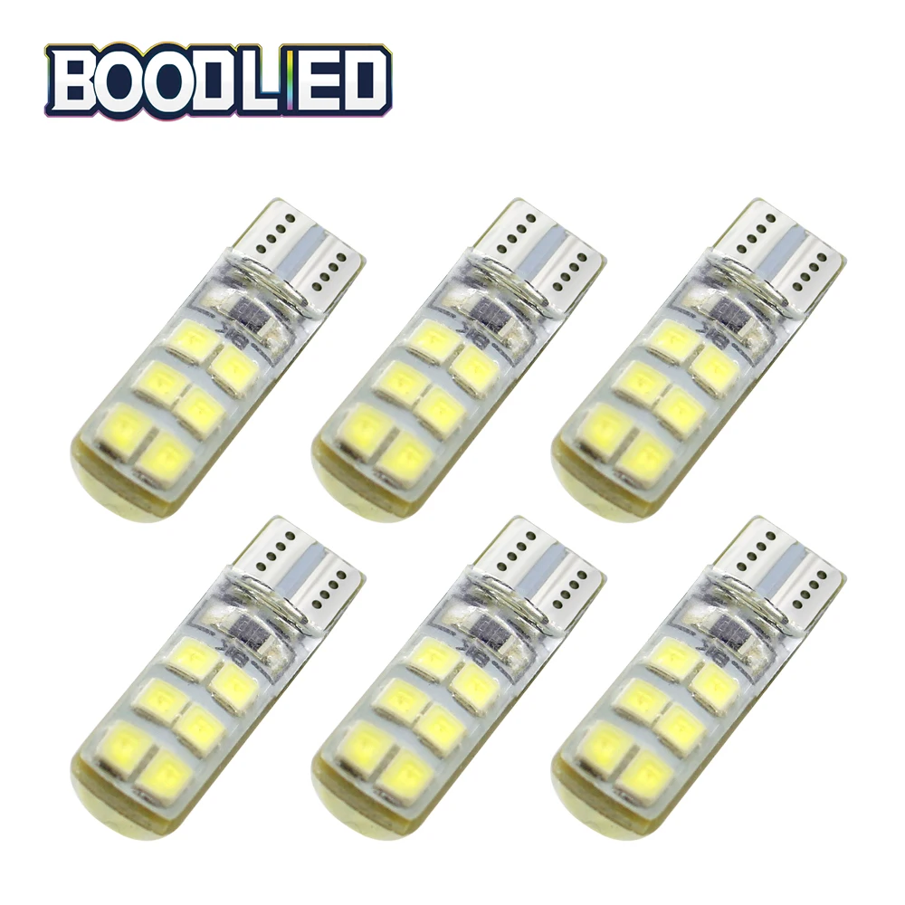 W5W светодиодный T10 194 2835 12 SMD силиконовый корпус белый светильник автомобильный