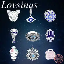 Новинка, 925 пробы, серебряный, голубой глаз, Европейский амулет, подходит для оригинальной Пандоры, амулет, злые браслеты «глаз», ожерелье, аксессуар «сделай сам»