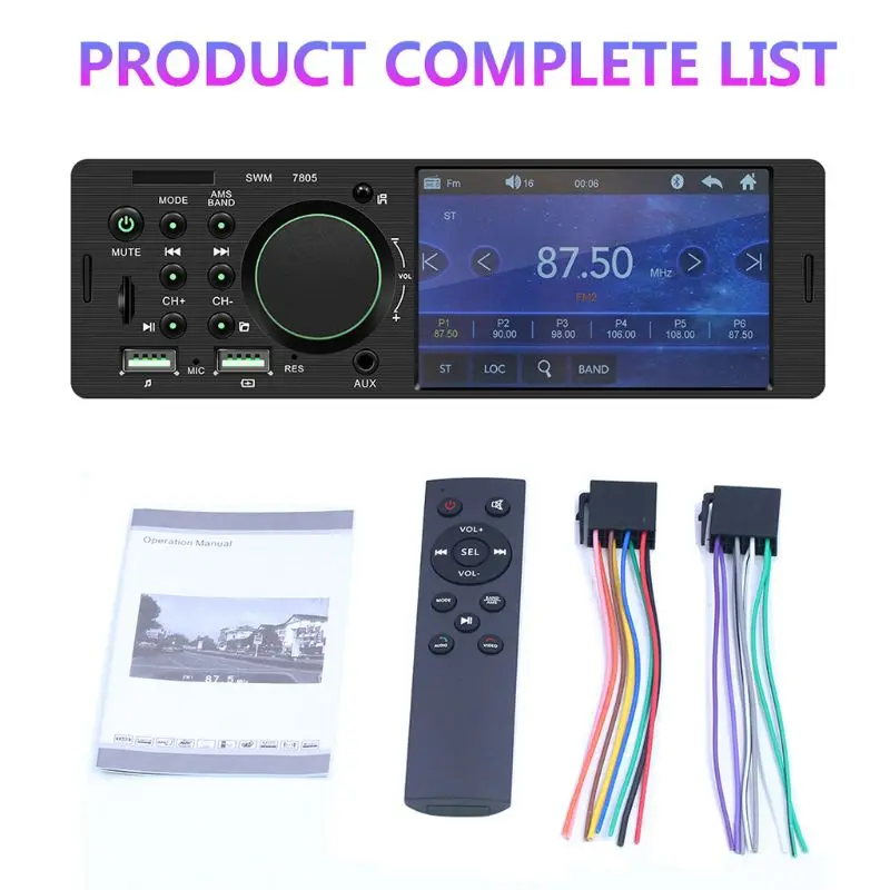 1Set 12V Universal Dual USB 4Inch HD Car Radio Reverse Image Multimedia MP5 Player Car AUX FM Stereo Bluetooth Music Player