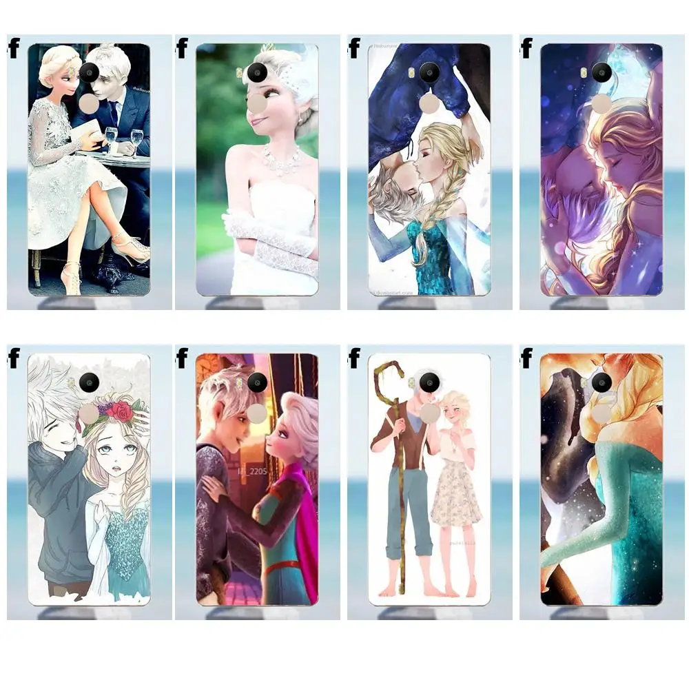 Suef For Xiaomi Redmi 4 3 3S Pro Mi3 Mi4 Mi4i Mi4C Mi5 Mi5S Mi Max Note 2 Soft TPU Covers Cases Princess Elsa And Jack Frost | Мобильные