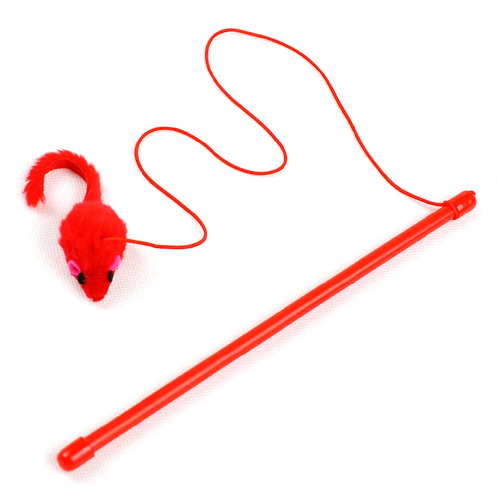 

Cat Kitten Stick Wand Teaser Toy Playing Long Feather Chasing Game