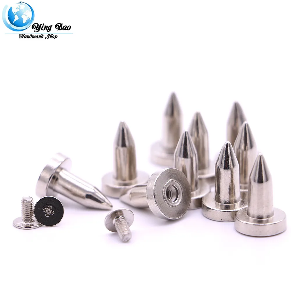 20sets/pack 12mm (Diameter), 18mm (Height) Nail shape steampunk belt bag Silver Colors bullet rivet B-25