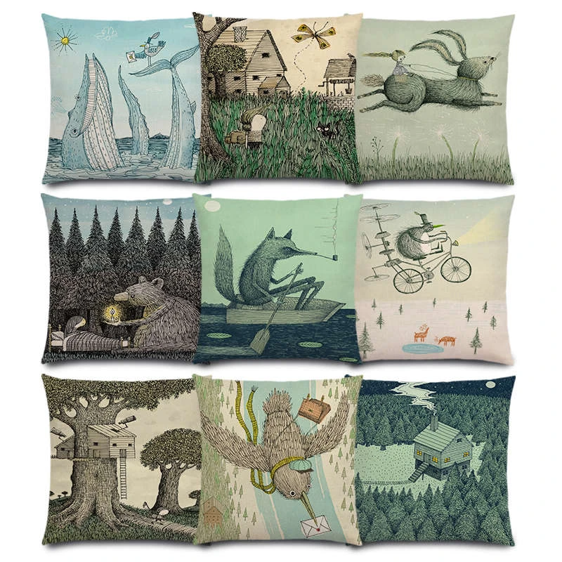 スケッチおとぎ話ファンタジー森小屋ツリーハウスリトルガールボーイ魔法動物寓話世界良いクッションカバー枕ケース クッションカバー Aliexpress スケッチおとぎ話ファンタジー森小屋ツリーハウスリトルガールボーイ魔法動物寓話世界良いクッションカバー枕ケース クッションカバー Aliexpress