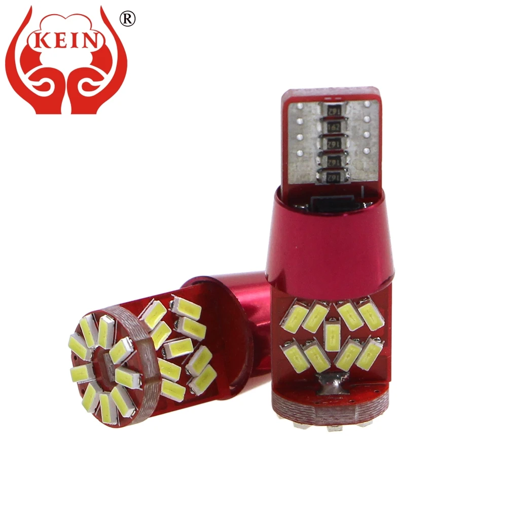 

KEIN 4PCS w5w t10 led 27smd 3014 led bulb light 194 168 Nonpolarity auto car reading license plate signal vehicle lamp 12V white