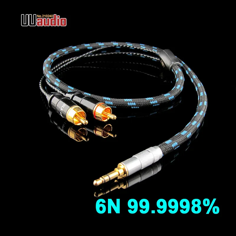 

Recommend ! High Quality 1Pcs UK 6N OFC 3.5mm To 2 RCA Audio Cable / DIY HIFI RCA Cable