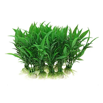 

New 10pcs Durable Plastic Artificial Water Aquatic Green Grass Plant Aquarium Underwater Plants Fish Tank Decoration Ornament