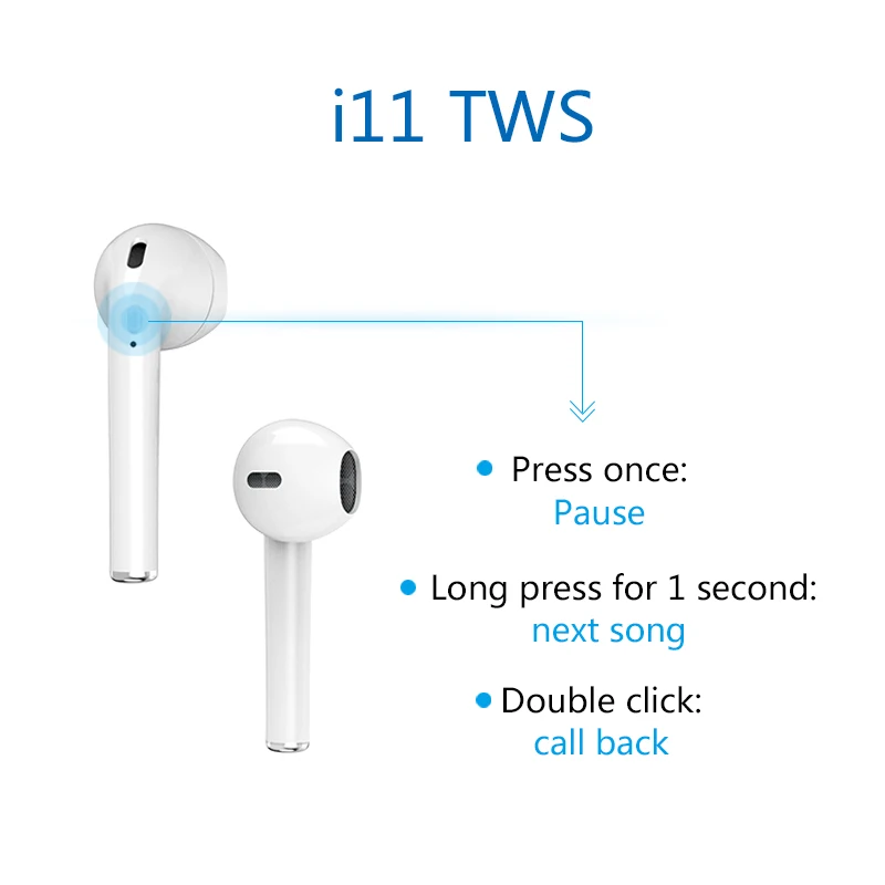 i11 TWS Earpods Bluetooth 5.0 Wireless Earphones Earpieces Mini Earbuds With Mic for iPhone X 7 8 X s for Samsung XiaoMi Huawei