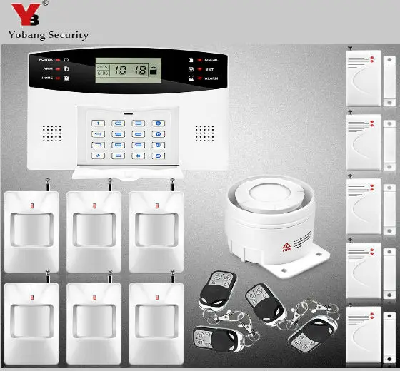 

YoBang Security 99 Wireless 7 Wired Security Area GSM Security Alarm System Security Remote Alarm Sensor For Voice Prompt.