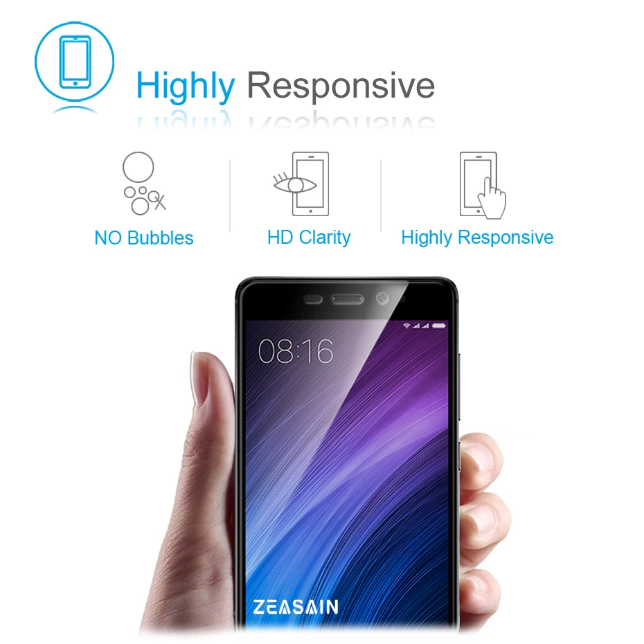 Original ZEASAIN Premium HD Full Cover Screen Protector Tempered Glass for Xiaomi Redmi 4 Pro Prime Xiomi Redmi4 Toughened Guard (4)