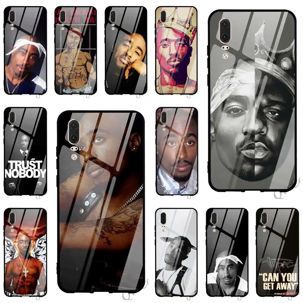 

Shockproof 2Pac Tupac Shakur Glass Phone Case for Huawei Mate 20 Lite Cover P Smart P20 Pro 10 7A Y6 Y9 Honor 9 P10 Soft