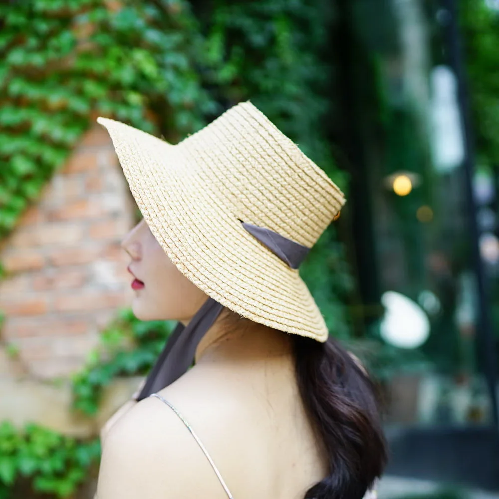 Hat Beach Summer Sun Hats with Ties 