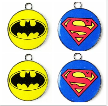

Wholesale Free shipping Lot 200pcs Circular batman superman logo Metal Charms Pendants DIY Jewelry Making SP-01