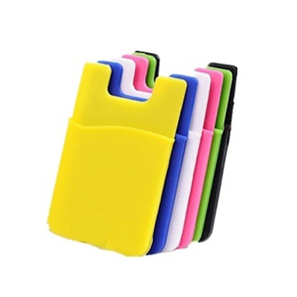 

Multicolor 2pcs/set Adhesive Sticker Back Cover Card Holder Case Pouch For Cell Phone Random Color
