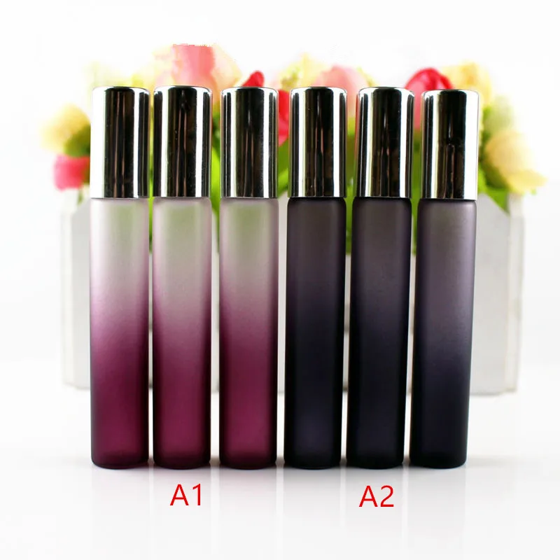 

100pcs 8ml Roll On Glass Bottle Black / Purple Thin Glass Roll-On Vials Essential Oil Roller Perfumes Sample Bottle F2926