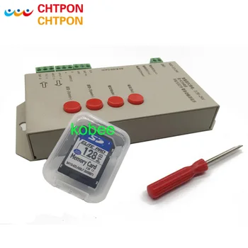 

LED T1000S 128 SD Card Pixels Controller,DC5~24V,for WS2801 WS2811 WS2812B LPD6803 LED 2048 strip light lamp