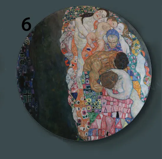 Gustav Klimt Rubens Painting Decorative Plates Ceramic Home Artistic Dish Hotel Living Room Austria Display Oil Painting Plates - Цвет: 6