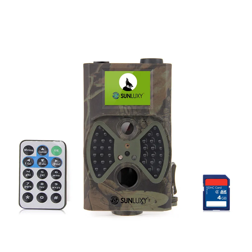 

SUNLUXY 12MP Hunting Camera +Free 4GB SD Card Waterproof 36 LED IR Night Vision Wildlife Detection Scouting Camera 2" LCD Screen