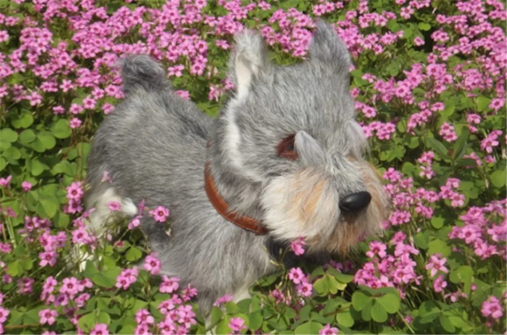 simulated schnauzer plush toy dogs animals kids gift doll5