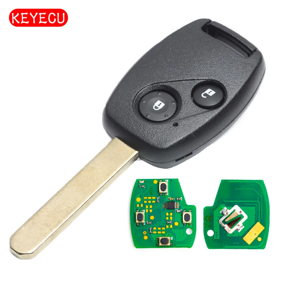 Keyecu дистанционный брелок 2 кнопки 433 МГц ID48 чип для Honda Jazz Civic HRV FRV Stream CR V 2002 2005