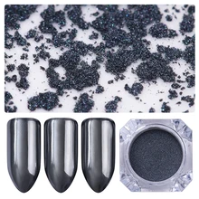 1 коробка черный блеск для ногтей глянцевый, зеркальный эффект 0,5 г/1g Маникюр черный хромовое основание на ногтях для нейл-арта украшения