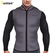 Junlan куртка на молнии для мужчин, Неопреновая рубашка для плавания, жилет для сауны, высокое качество, Корректирующее белье для похудения