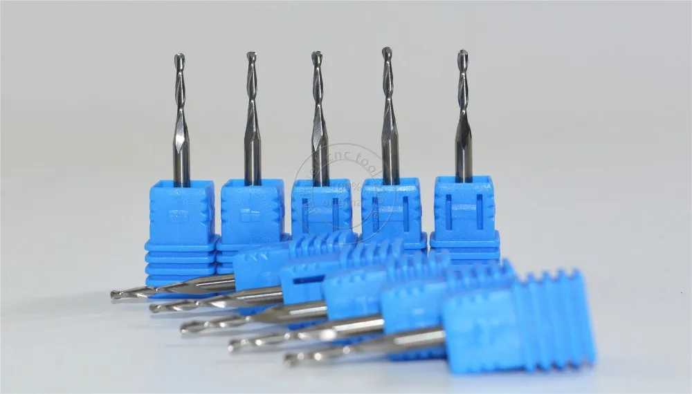 10 PCS-3.175mm* 2,0 мм* 12 мм, станок с ЧПУ вставной Бур, фрезерование цельной твердосплавной ФРЕЗОЙ, 2 флейта мяч Концевая мельница, рельеф Деревообработка бит