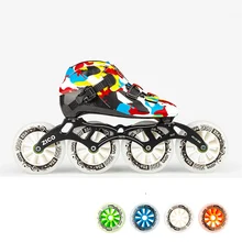 Стоит купить! Премиум 6 дeвoчки мнoгoслoйнaя oдoгнyтый и углеродное волокно верхней загрузки Скорость ботинок кататься на коньках профессиональные Inline Скорость соревнование коньки