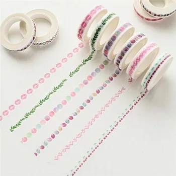 

Stationery Dividing Line Japanese Style Paper Masking Tape Slim Washi Tape Dividing Boarder Lines DIY Sticker 7mm*10m Randomly