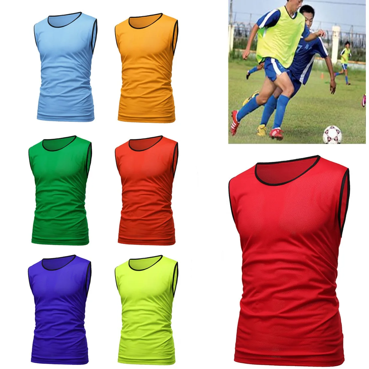 

Sports Soccer Football Basketball Team Sports Breathe Training Bibs Vests Scrimmage Vests Mesh Adult Youth Pinnies Jerseys