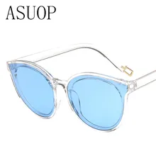 ASUOP new sunglasses women’s men brand design retro transparent colorful cat eye care sunglasses female glasses UV400 sunglasses