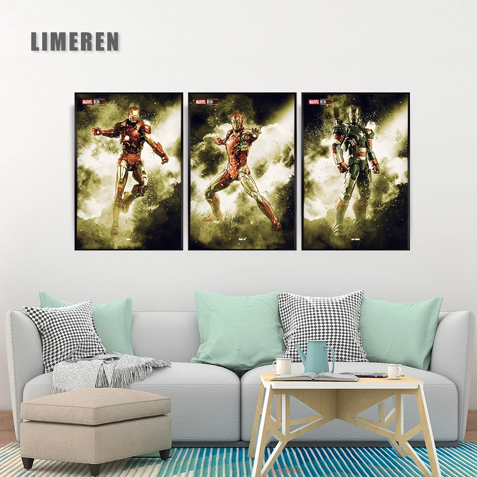 

Marvel Comics Wall Art Canvas Poster And Prints canvas Iron Man Mark 4 Mark 7 The Avengers For Unique Gift Party Wall Decor Home